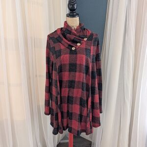 Red and Black Plaid Tunic